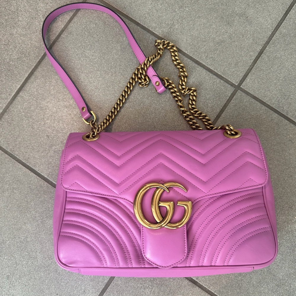 Gucci Marmont candy mousse Pink Quilted Bag medium gorgeous rare color